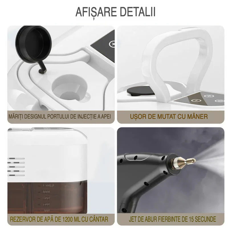 Aparat de curățat cu abur de înaltă presiune de 2500 W cu mănuși